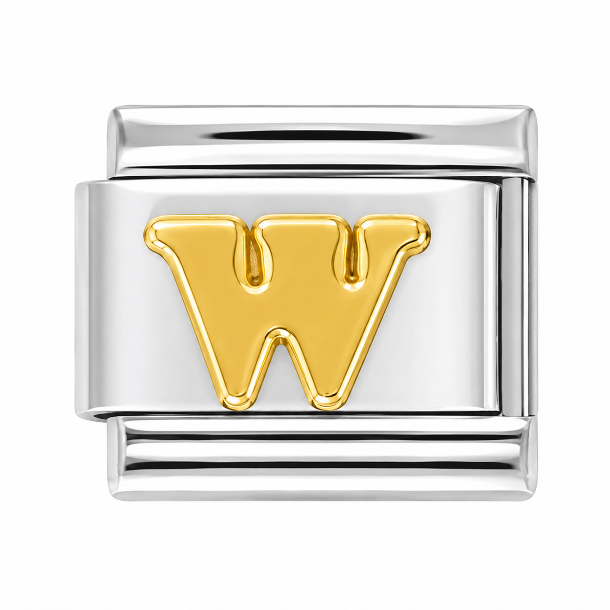 Letter W Silver Italian Charm