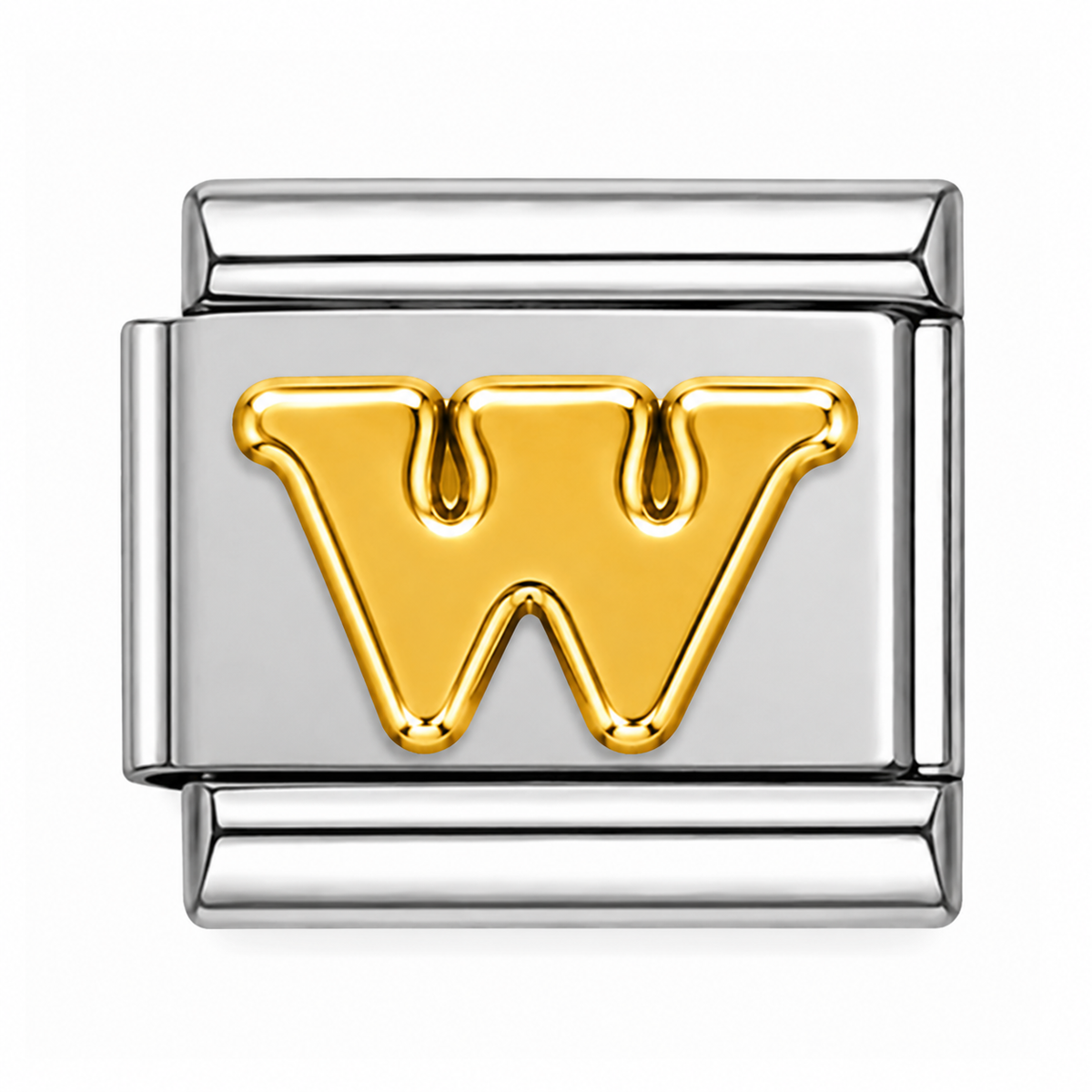 Letter W Silver Italian Charm