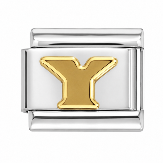 Letter Y Silver Italian Charm