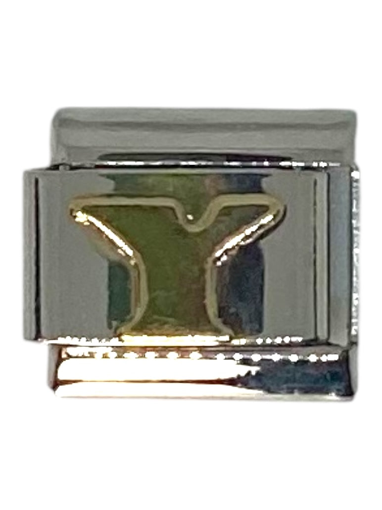 Letter Y Silver Italian Charm