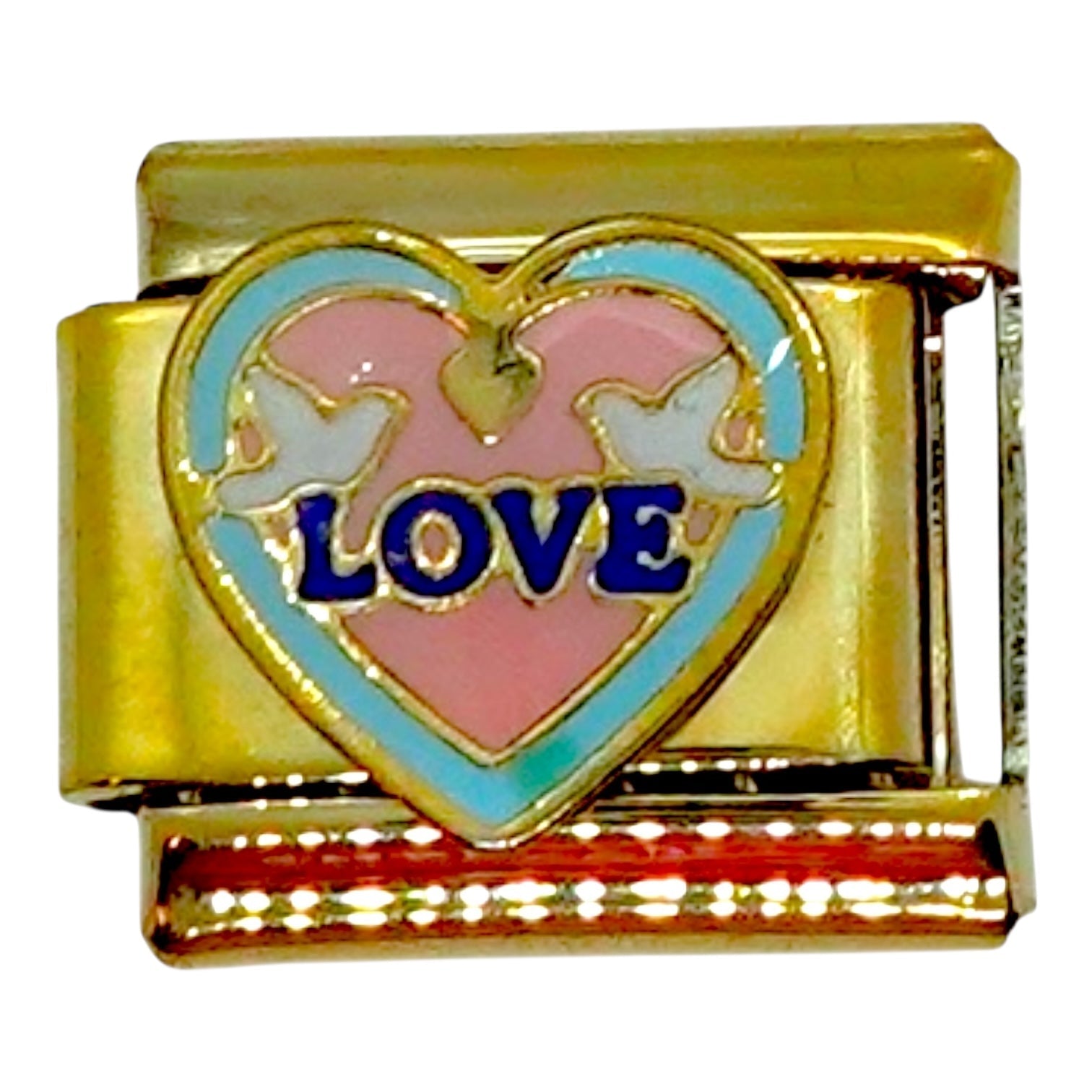 Love Doves Gold Italian Charm