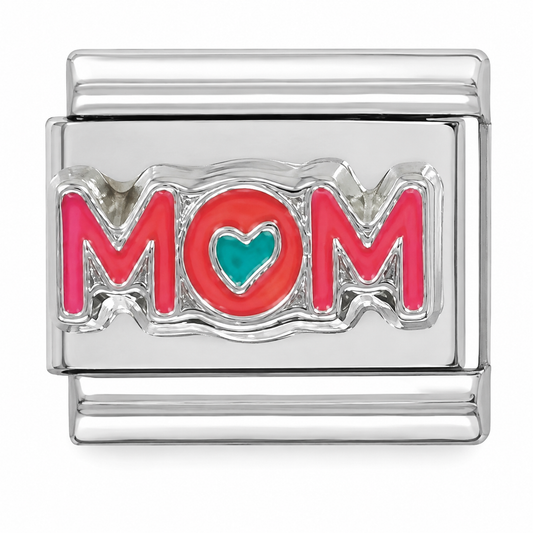 MOM Heart Italian Charm