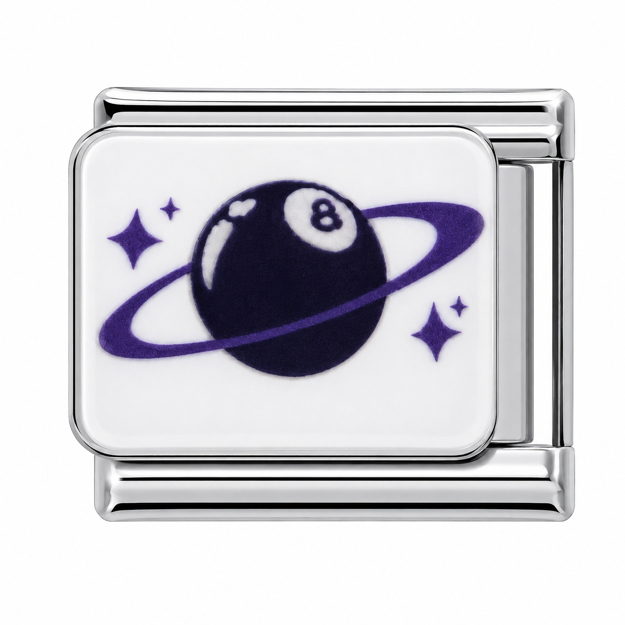 Magic 8 Ball Silver Italian Charm