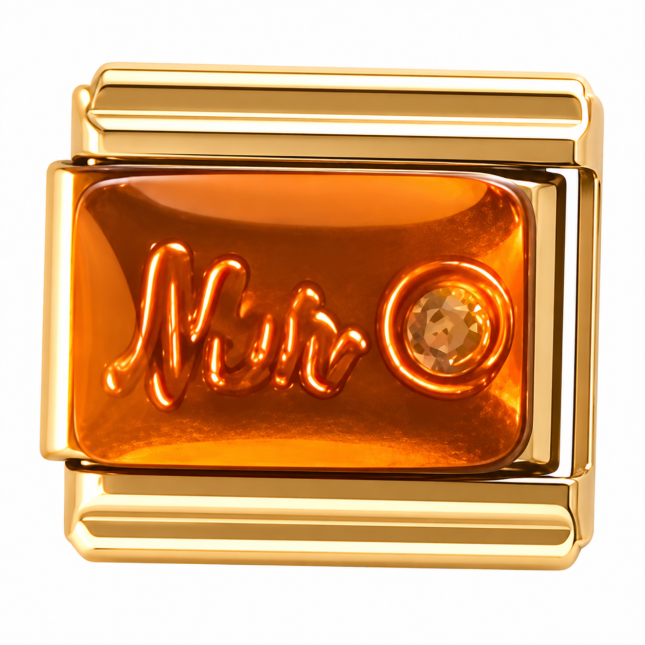 March Birthstone Gold Italian Charm