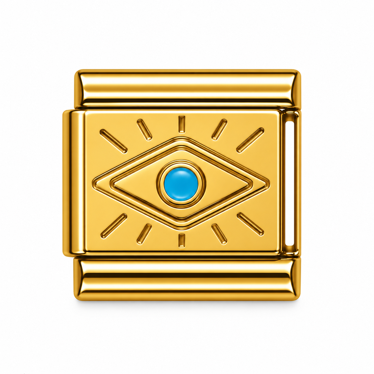 Minimalist Blue Evil Eye Gold Italian Charm