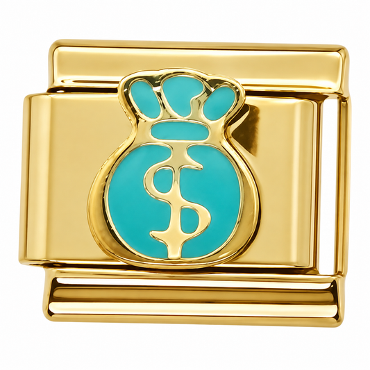 Money Bag Gold Italian Charm