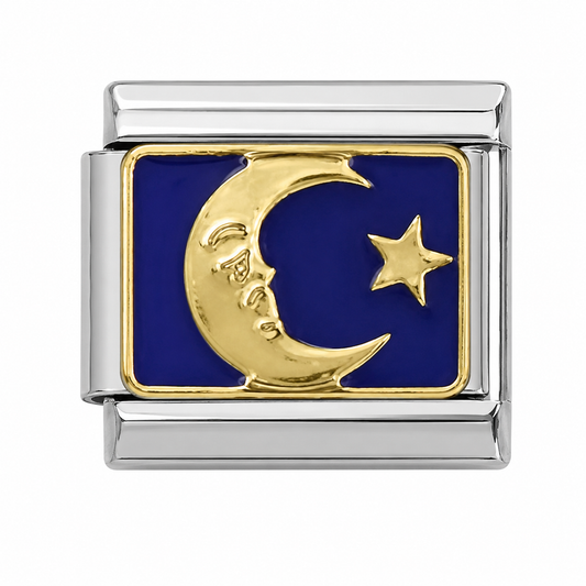 Moon and Star Italian Charm