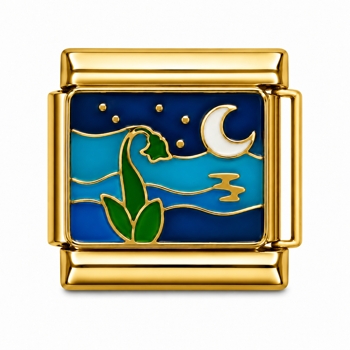 Moonlit Lily of the Valley Gold Italian Charm