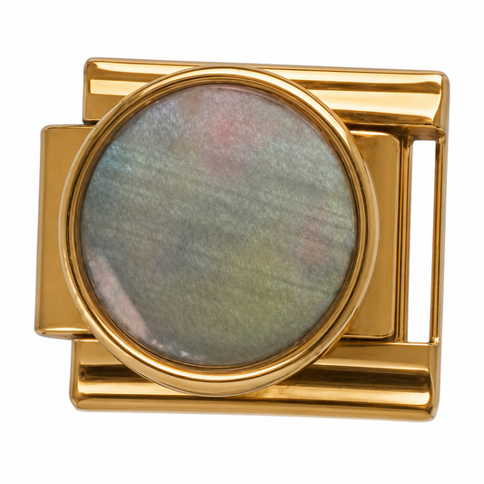 Mother of Pearl Gold Italian Charm