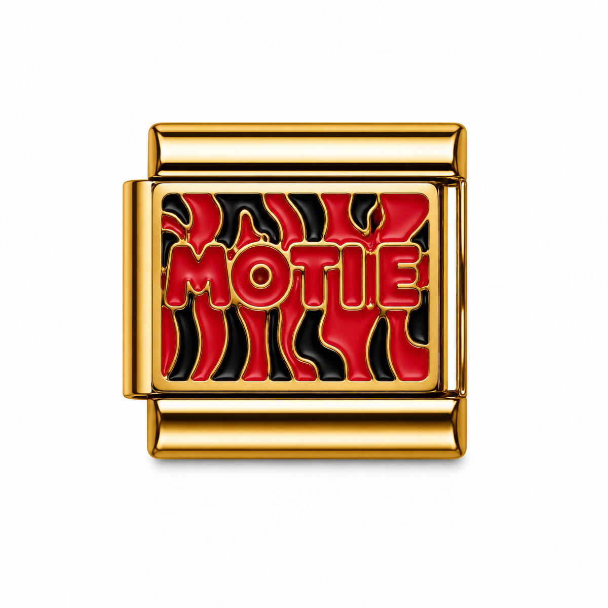 Motie Red and Black Gold Italian Charm