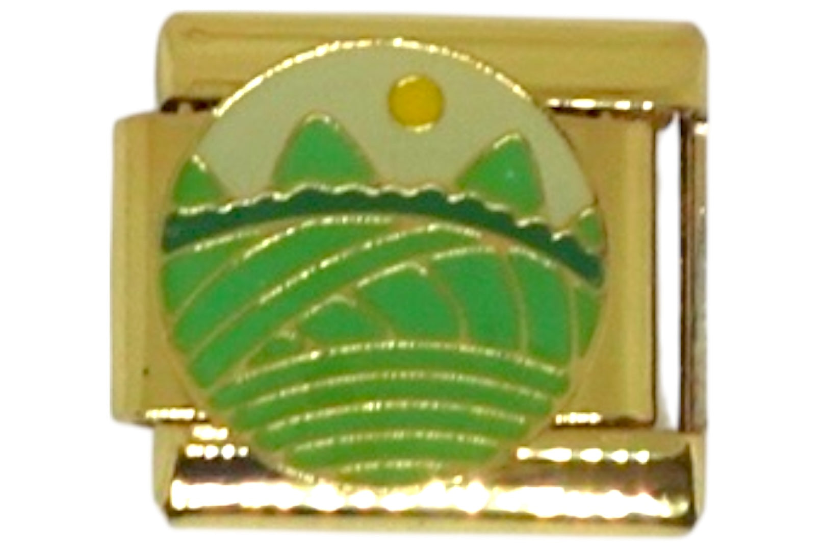 Mountain Sunrise Gold Italian Charm