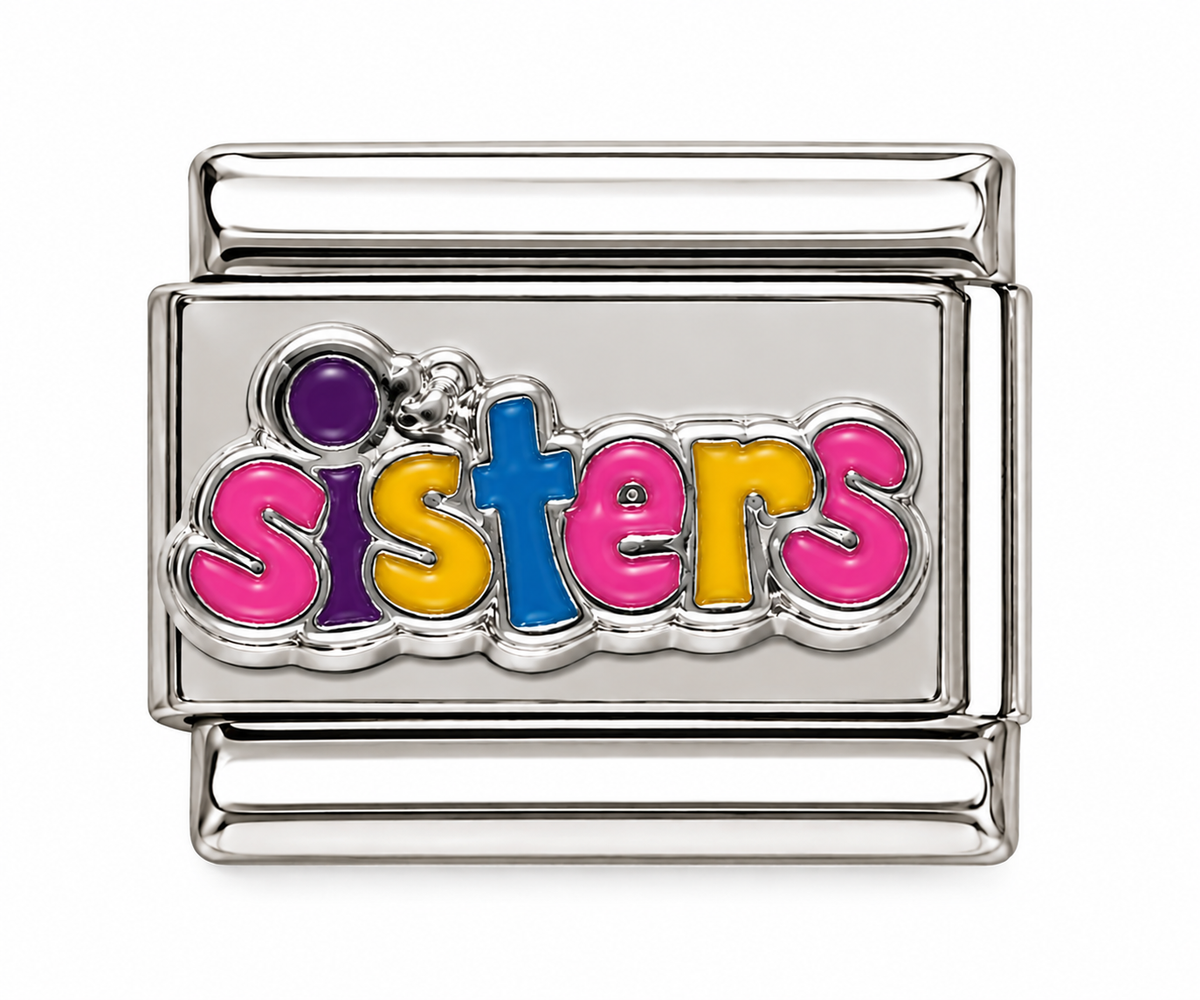 Sisters Silver Italian Charm