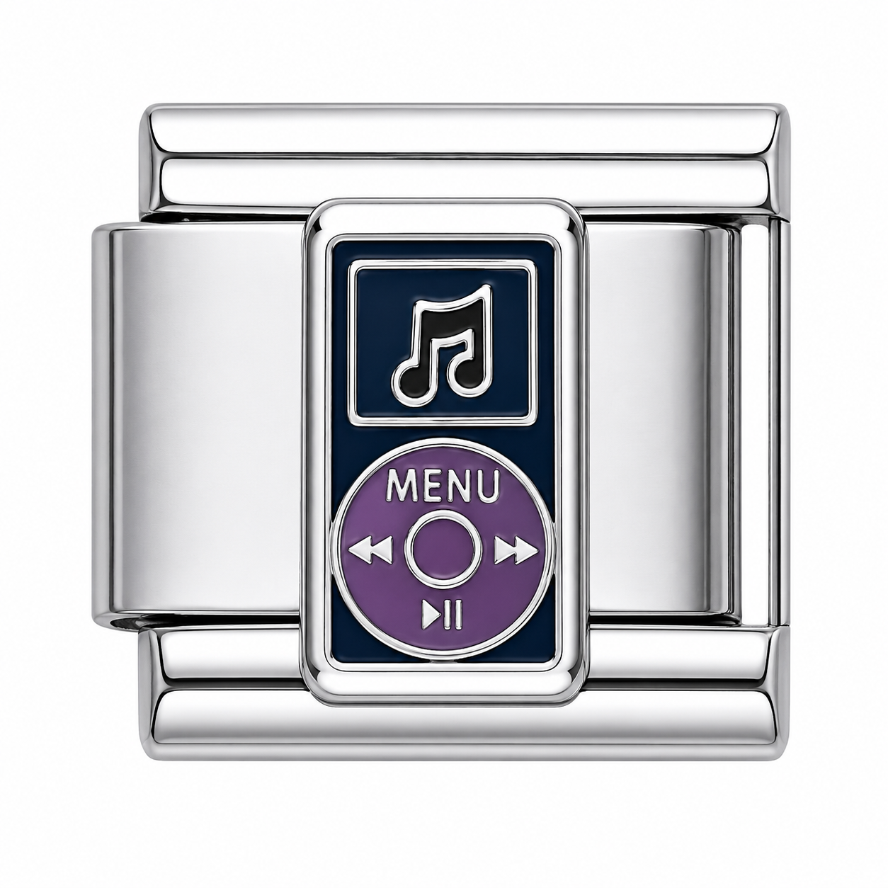 Music Player Silver Italian Charm