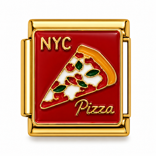 NYC Pizza Gold Italian Charm
