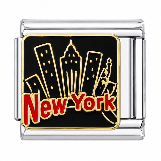New York Skyline Italian Charm