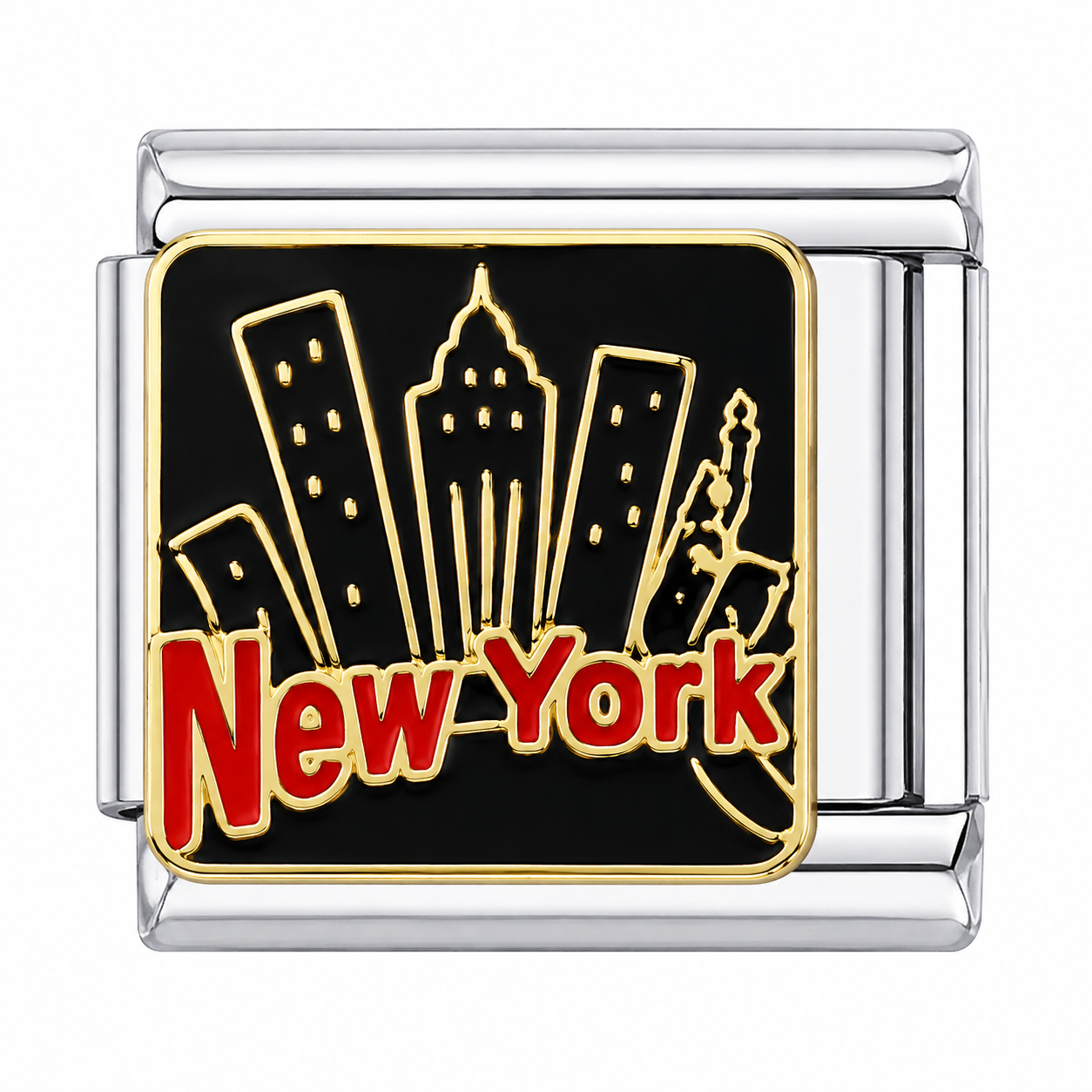 New York Skyline Italian Charm