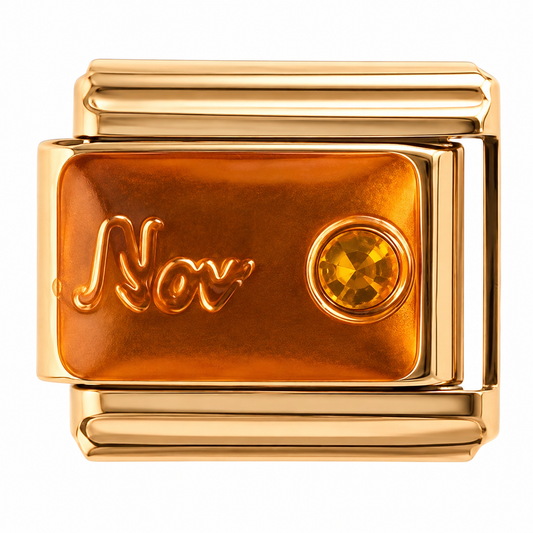 November Gold Italian Charm