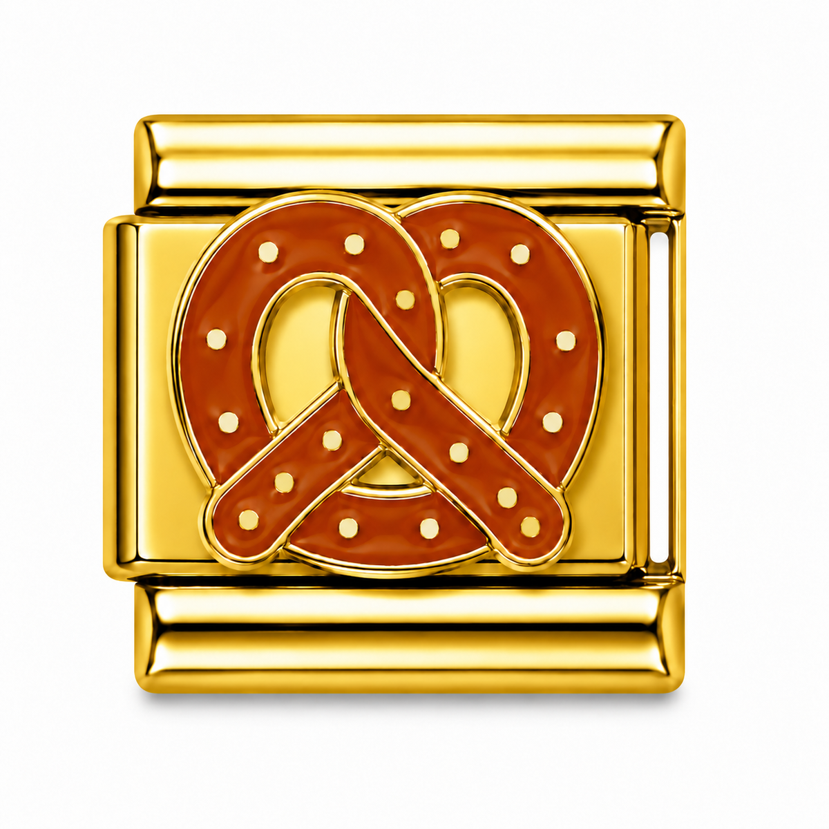 Orange Bubble Tea Gold Italian Charm