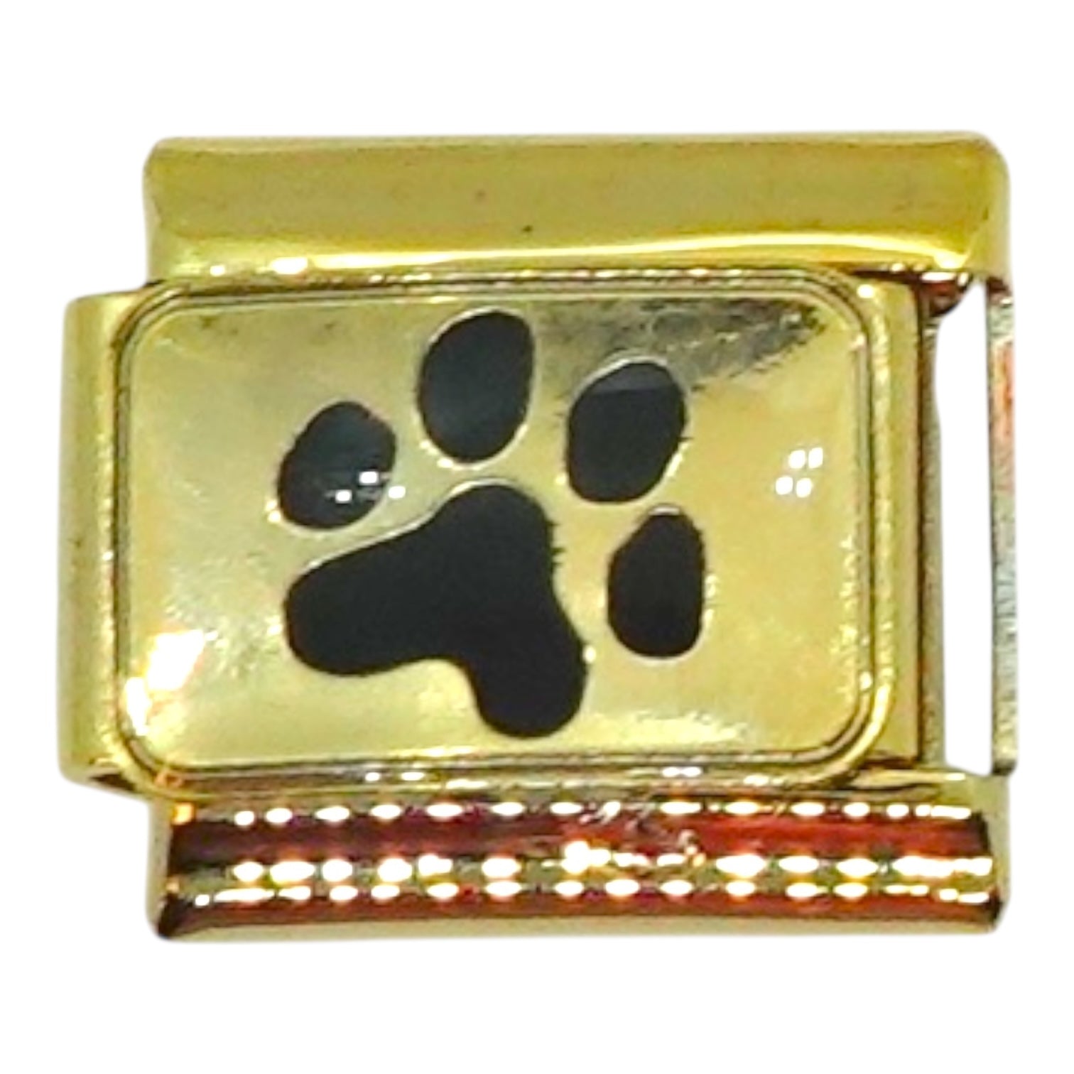 Paw Print Gold Italian Charm