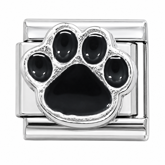Paw Print Silver Italian Charm