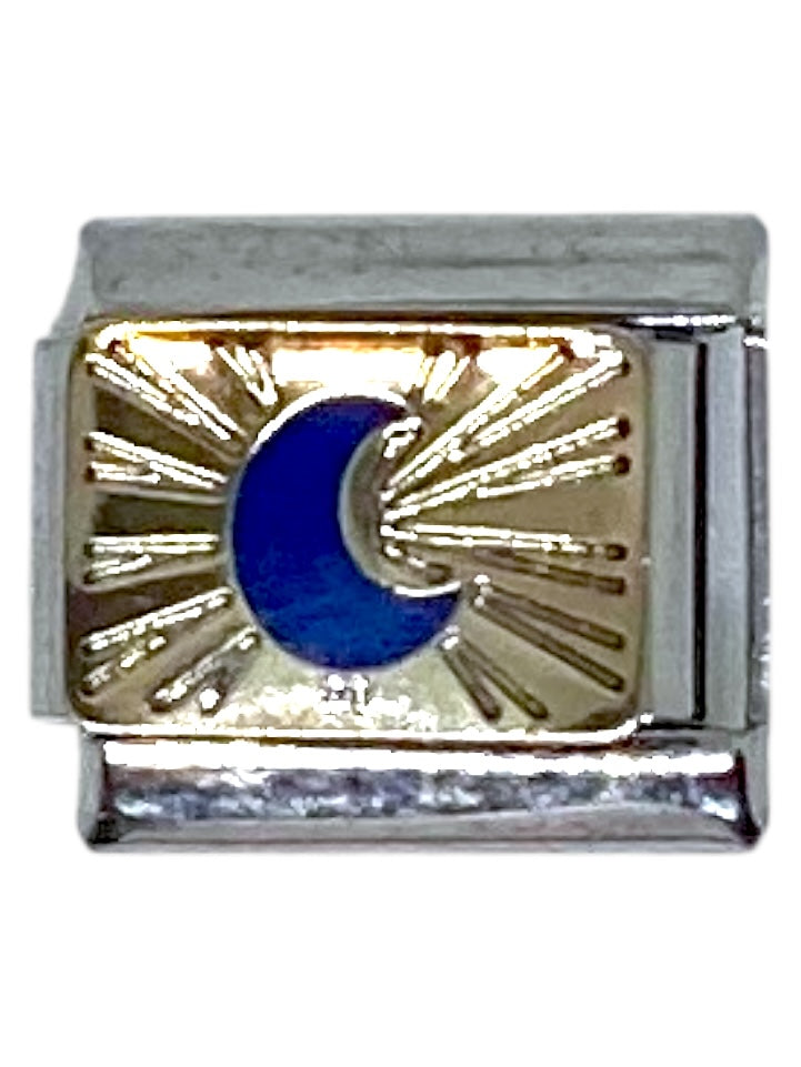 Crescent Moon Silver Italian Charm