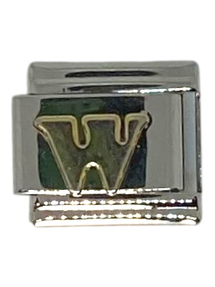 Letter W Silver Italian Charm