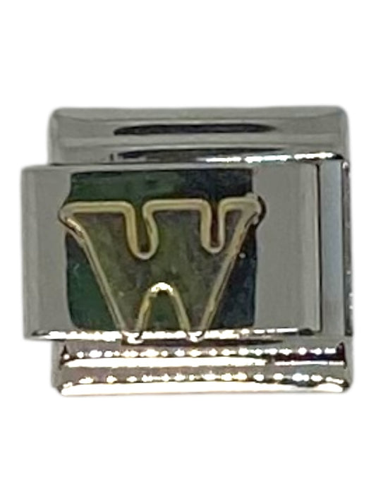 Letter W Silver Italian Charm