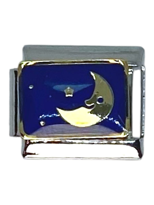 Moon Silver Italian Charm