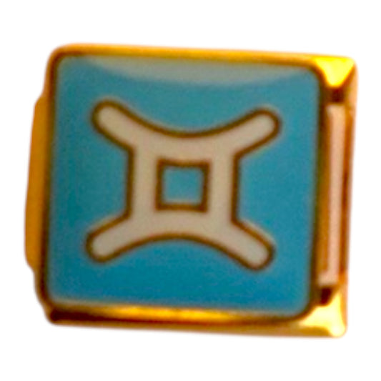 Gemini Zodiac Gold Italian Charm