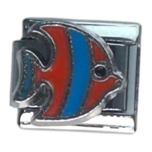 Tropical Fish Silver Italian Charm