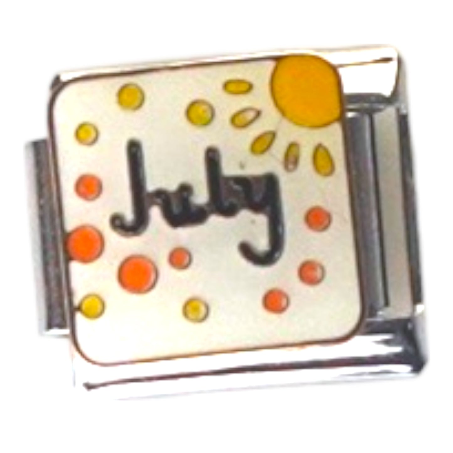 July Silver Italian Charm