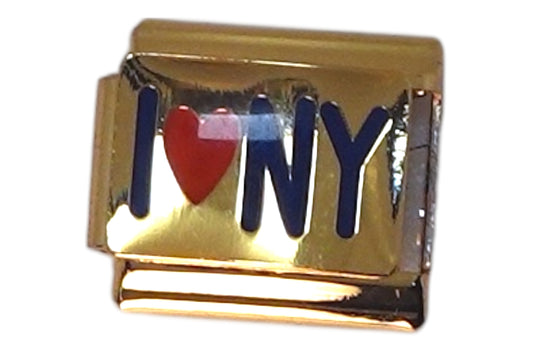 I ❤️ NY Gold Italian Charm
