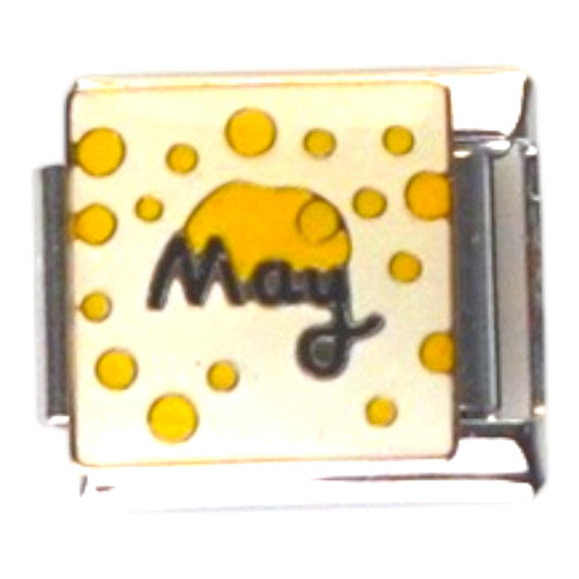 May Silver Italian Charm