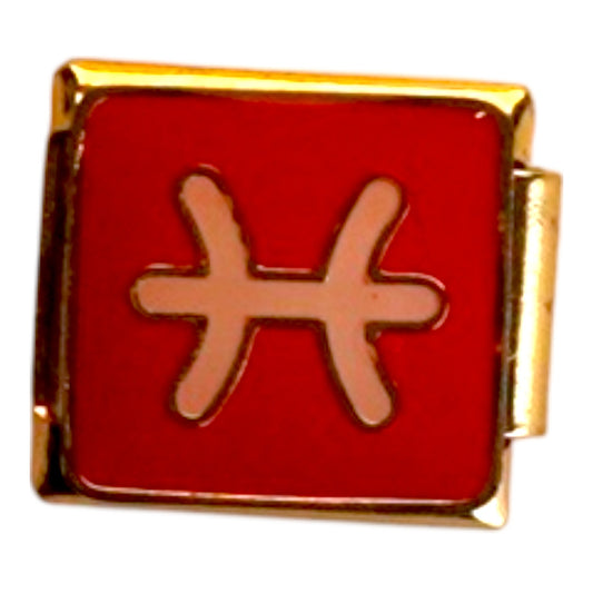 Pisces Zodiac Gold Italian Charm