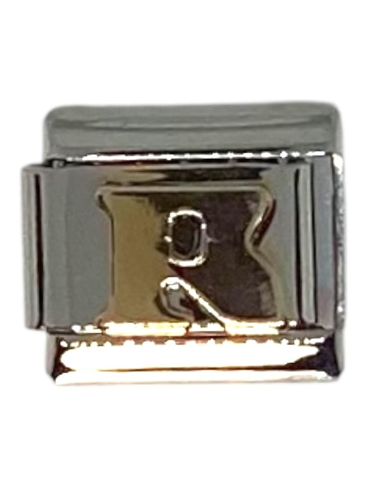 Letter R Gold & Silver Italian Charm