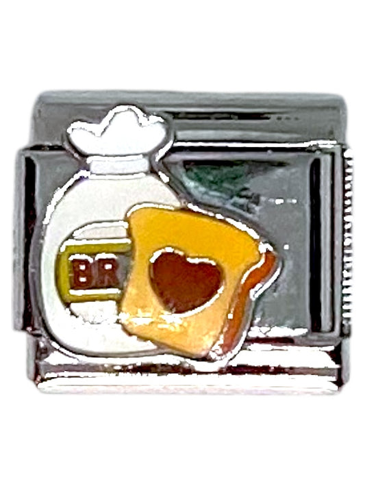 Bread Slice Silver Italian Charm
