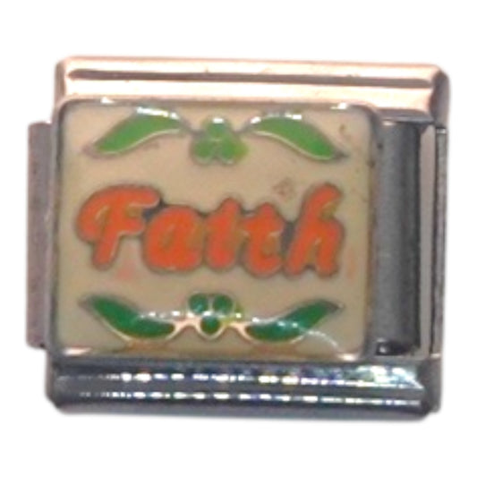 Faith Silver Italian Charm