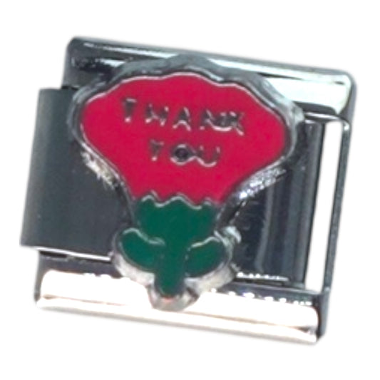 Thank You Silver Italian Charm