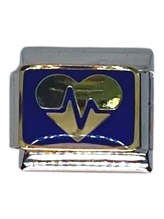 Heartbeat Silver Italian Charm