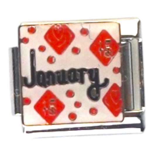 January Birthstone Red Diamond Italian Charm