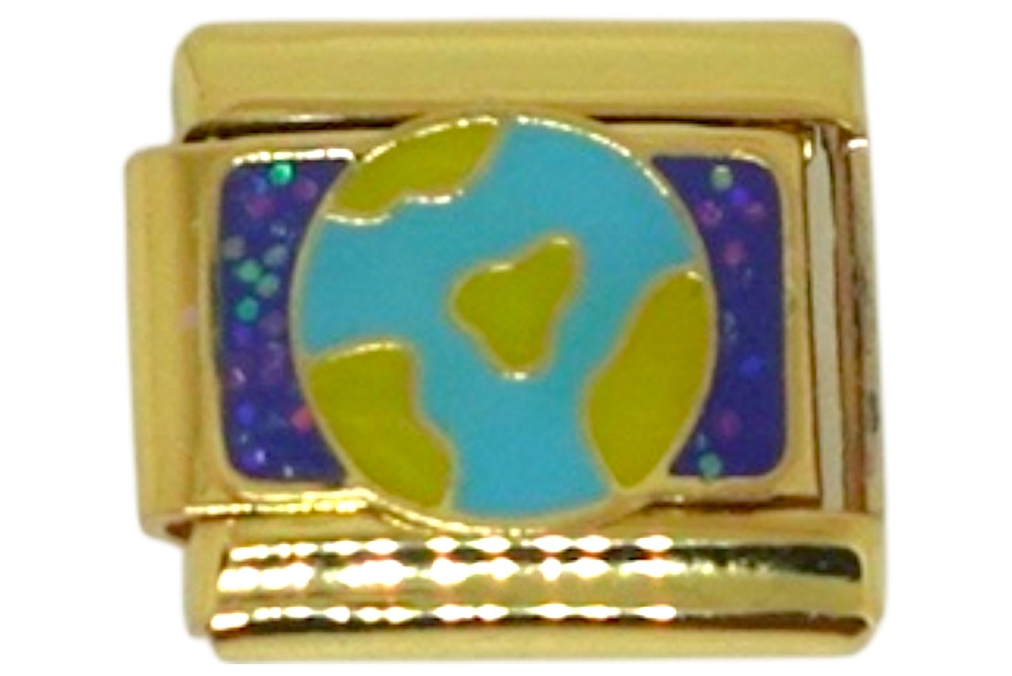 Earth Planet Gold Italian Charm