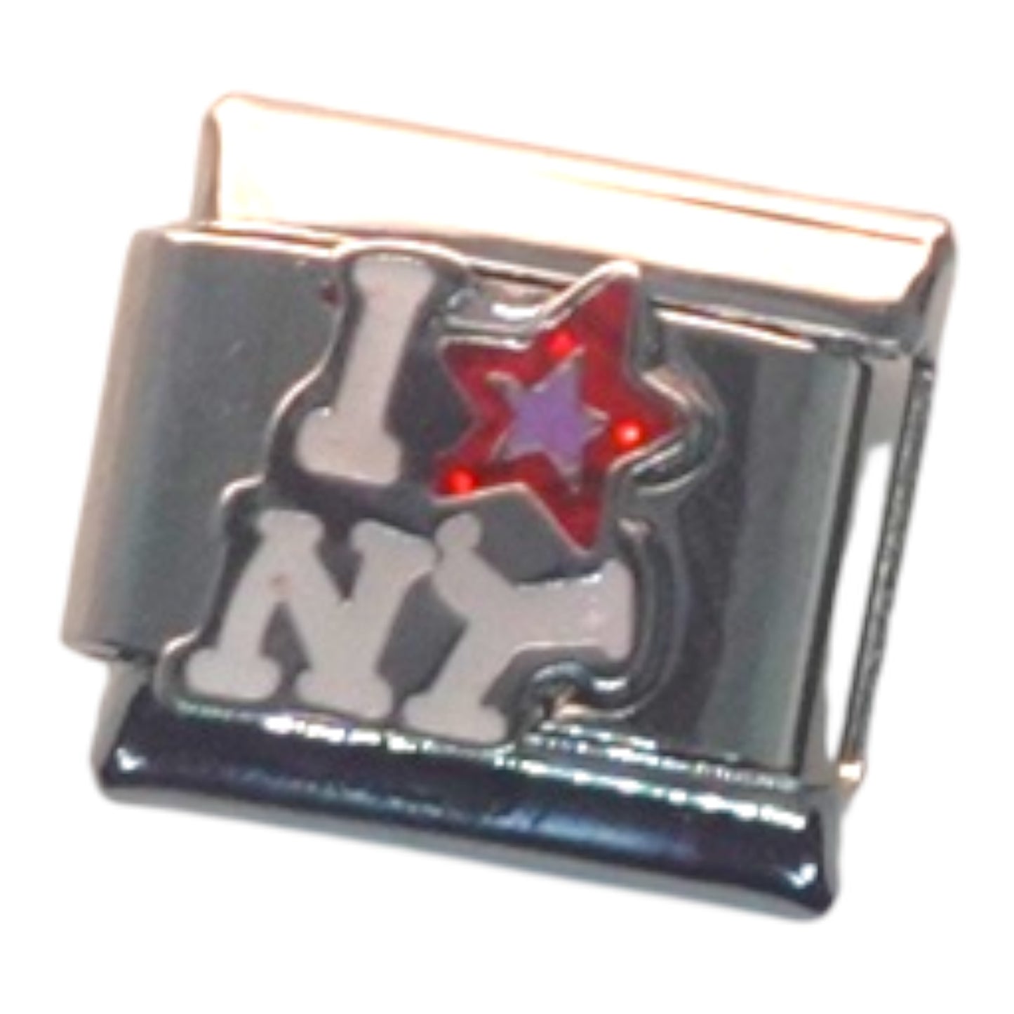 I Love NY Red Star Silver Italian Charm