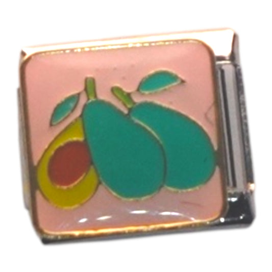 Pears on Pink Gold Italian Charm