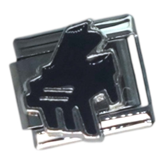 Black Piano Silver Italian Charm
