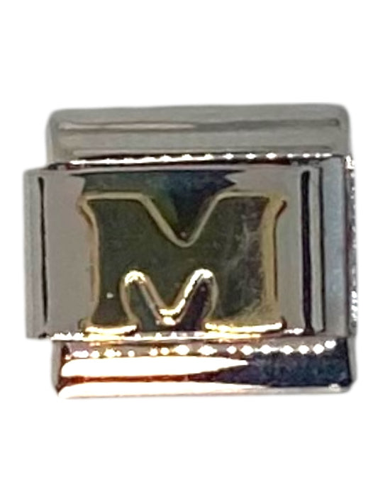 Gold Letter M Italian Charm