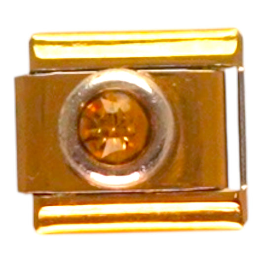 Topaz Birthstone Gold Italian Charm