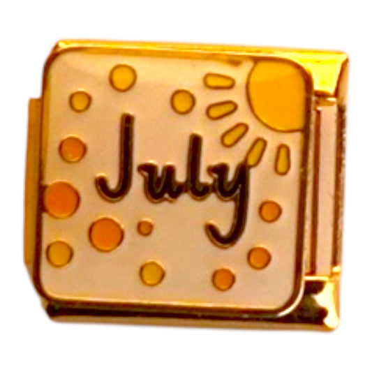 July Month Gold Italian Charm