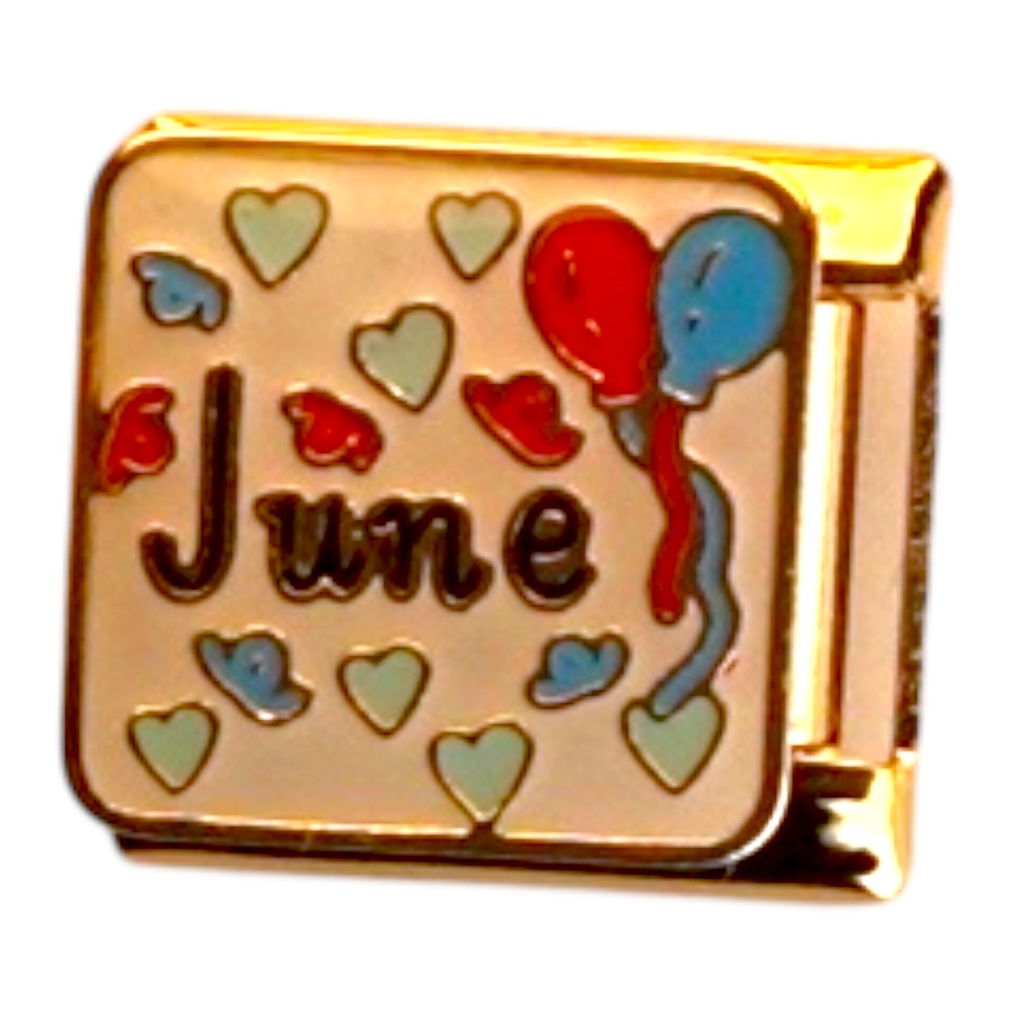 June Celebration Gold Italian Charm