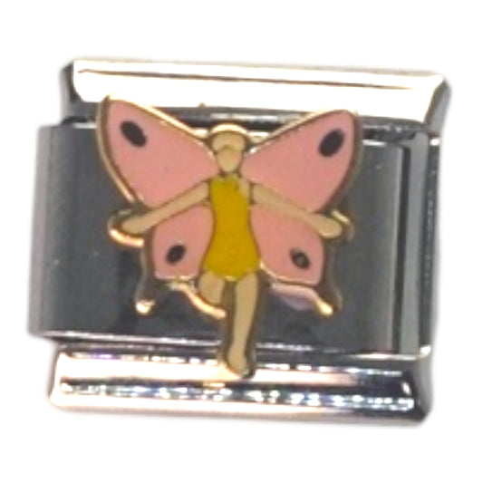 Pink Fairy Silver Italian Charm