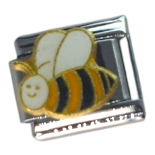 Bumblebee Silver Italian Charm